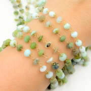 PO12. Peruvian Opal Gold Plated Wire Chain